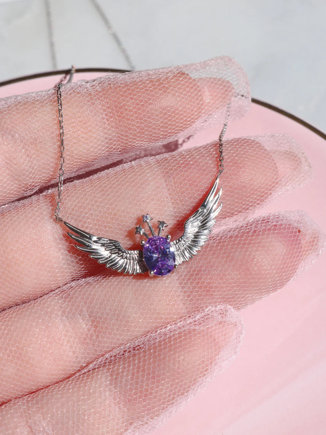 Wand of Light Magic Pegasus Necklace, 925 Sterling Silver