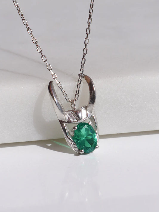 Loki Necklace 925 Sterling Silver, Superhero Necklace