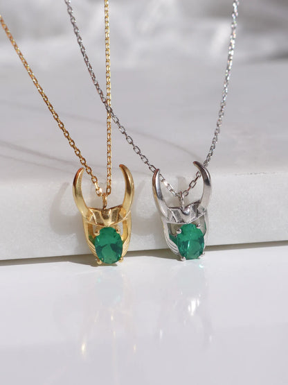 Loki Necklace 925 Sterling Silver, Superhero Necklace