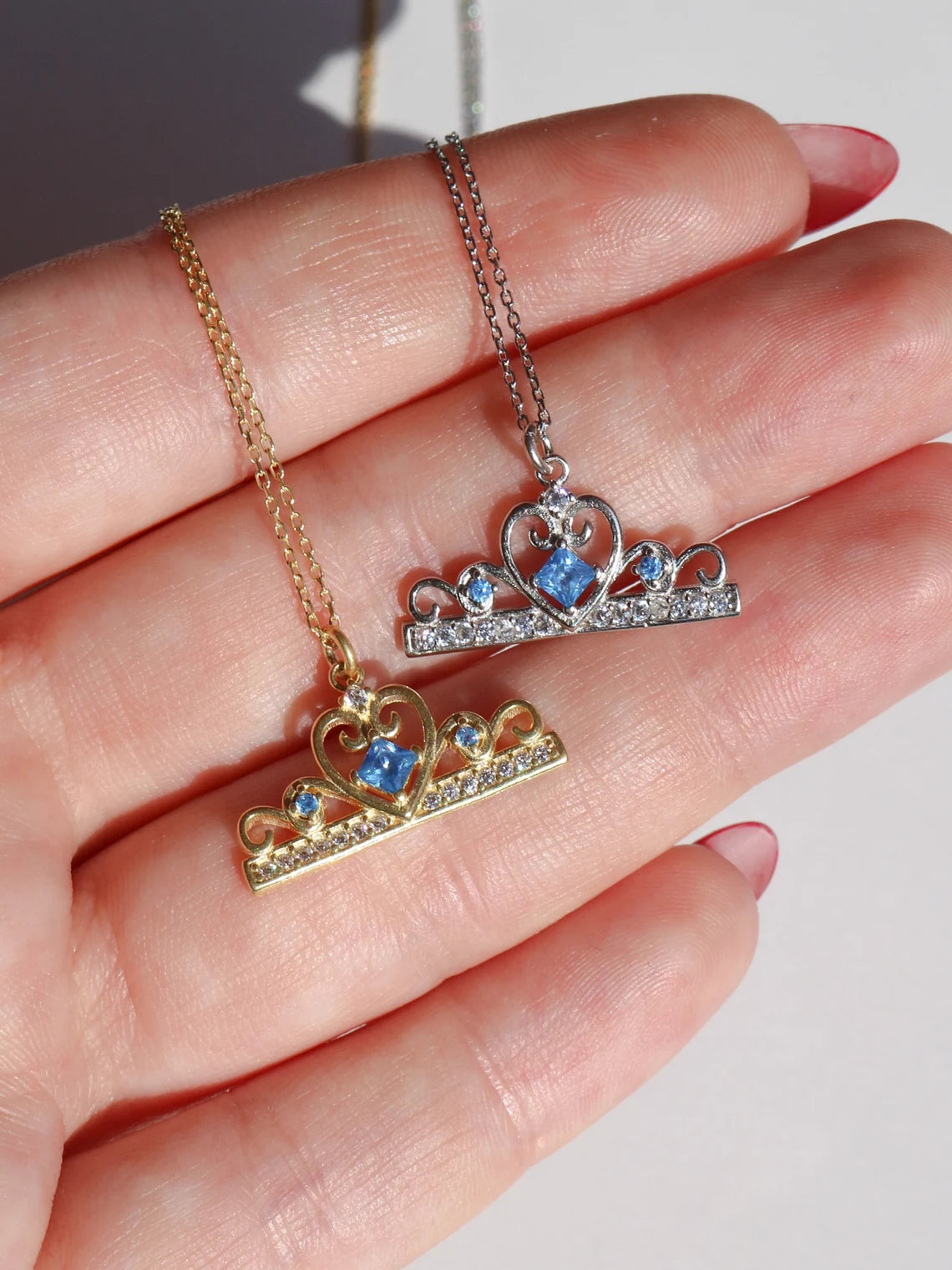 Cinderella Crown Necklace, Princess Jewelry, 925 Sterling Silver