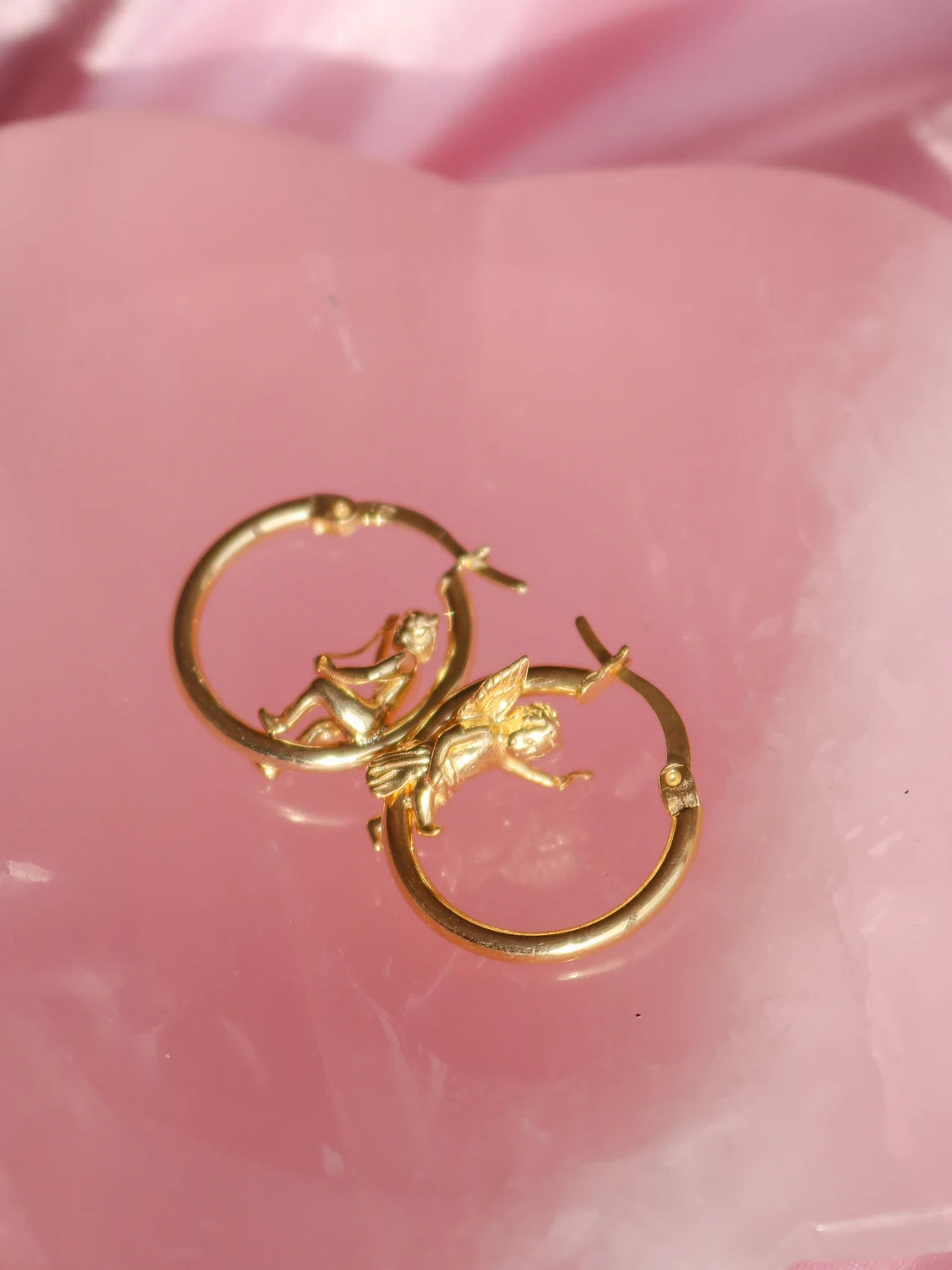 Angel and Devil Hoop Earrings, Gold or Silver Plated Earring, 925 Sterling Silver Earring