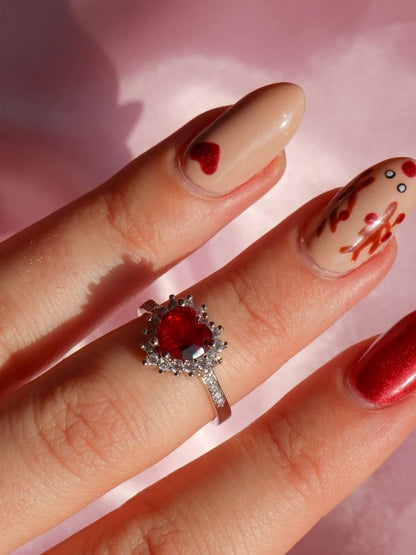 Lana Del Rey Yüzük - Kırmızı Kalp Yüzük - LDR Yüzük 