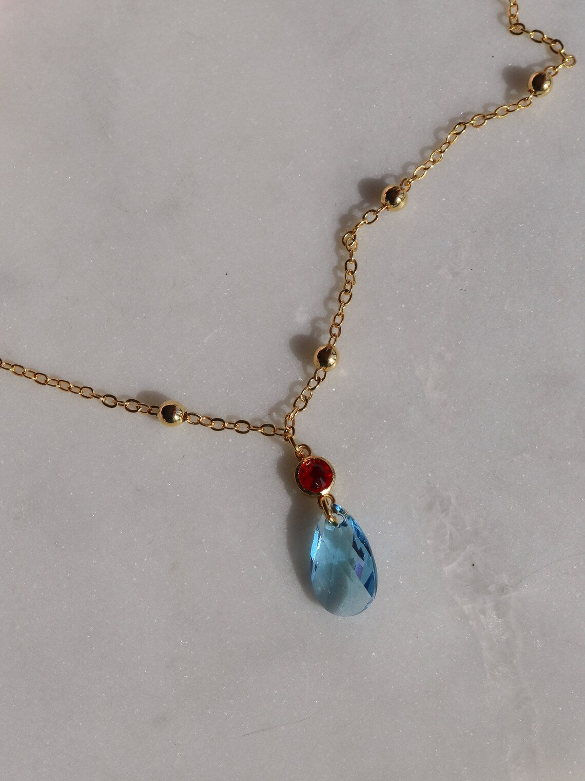 Howl's Moving Chateau Necklace, Blue Stone Necklace