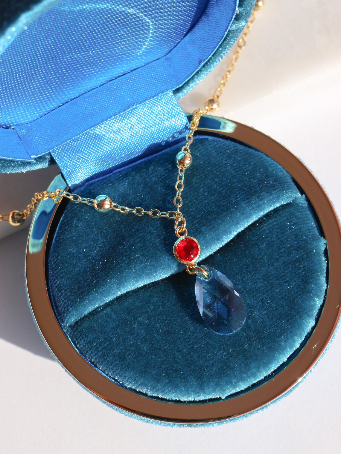 Howl's Moving Chateau Necklace, Blue Stone Necklace