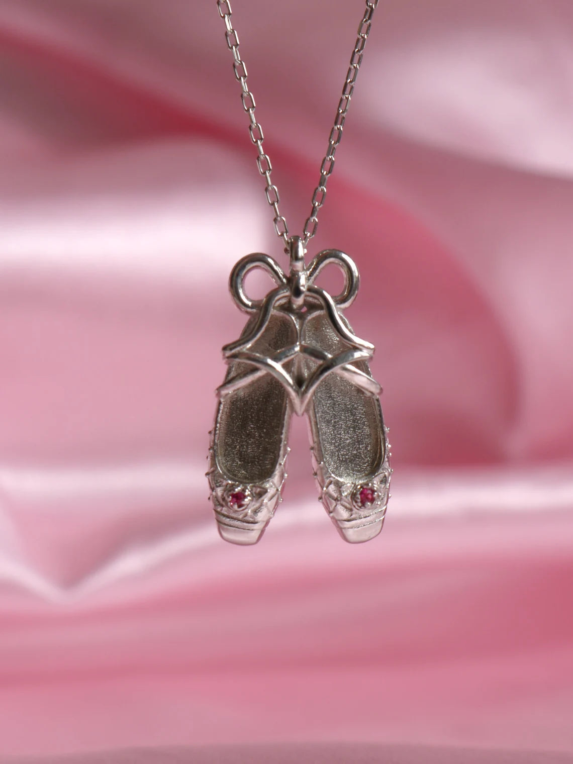 12 Princesses Ballet Shoes Necklace, Ballerina Necklace, 925 Sterling Silver