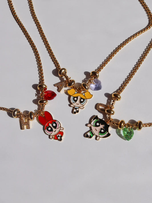 Powerpuff Friendship Necklace, Cute BFF Necklace