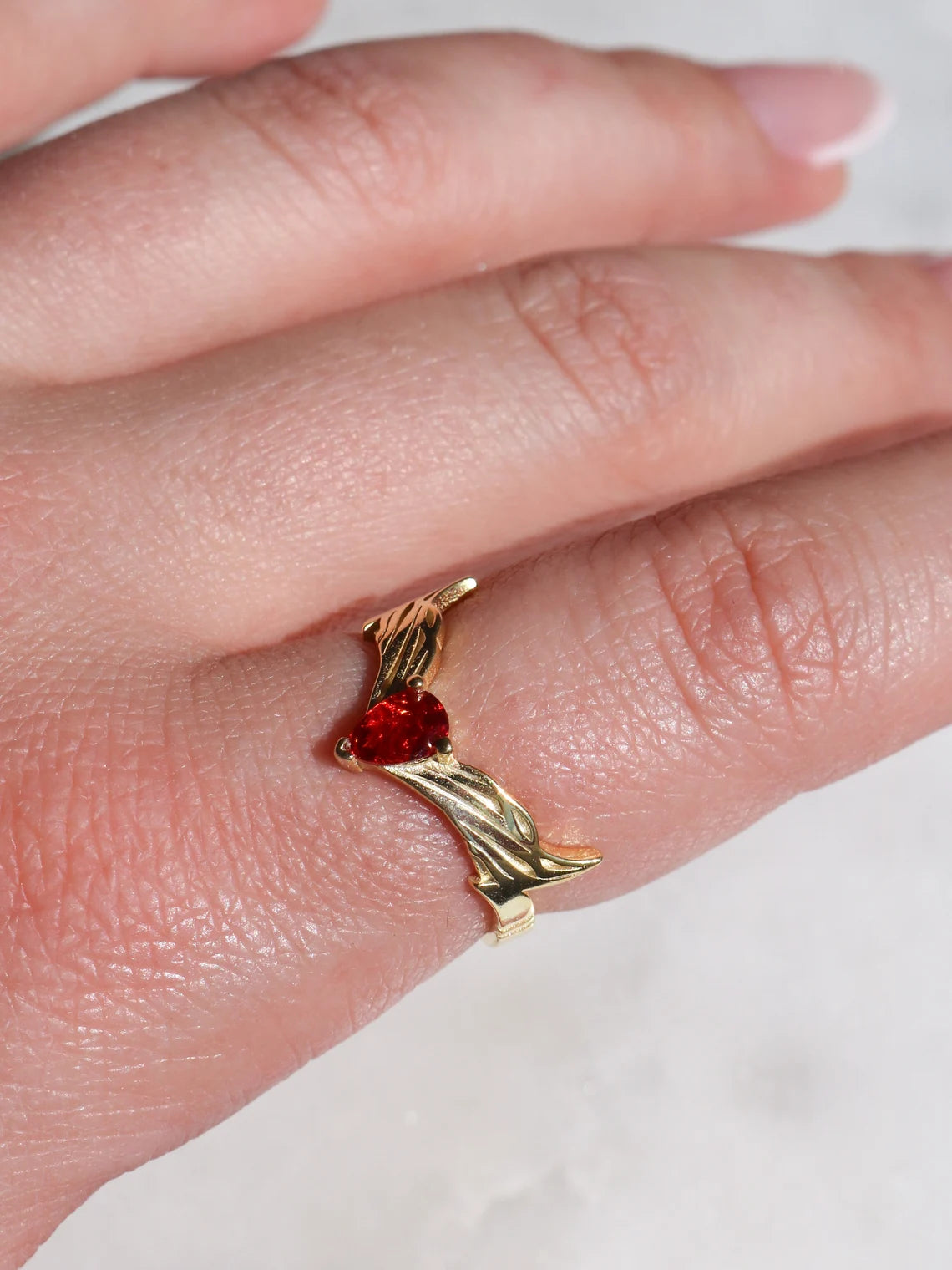 Wanda Witch Crown Red Stone Ring, Superhero Ring, 925 Sterling Silver