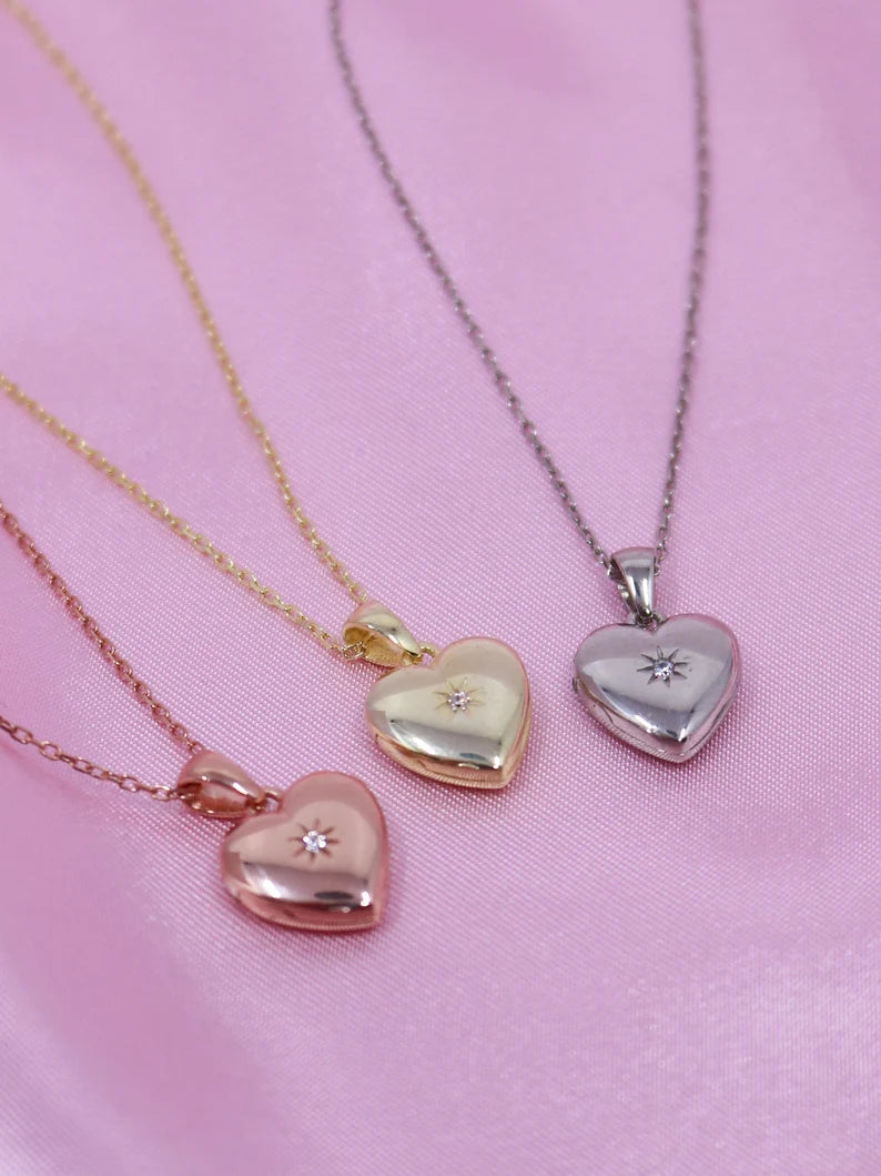 Gold Heart Locket Necklace, Nutcracker Clara Necklace