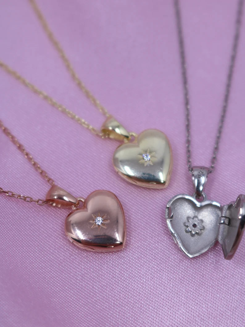 Gold Heart Locket Necklace, Nutcracker Clara Necklace