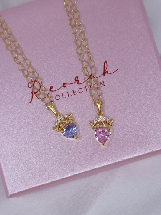 Princess School Heart Necklace, Blair and Delancy Tiara Necklace