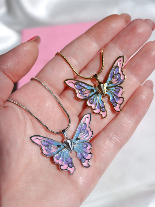 Fairy Elina Azura Butterfly Necklace, Mermaid Necklace