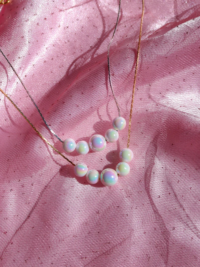 Elina Fairy Mermaid Holographic Pearl Necklace