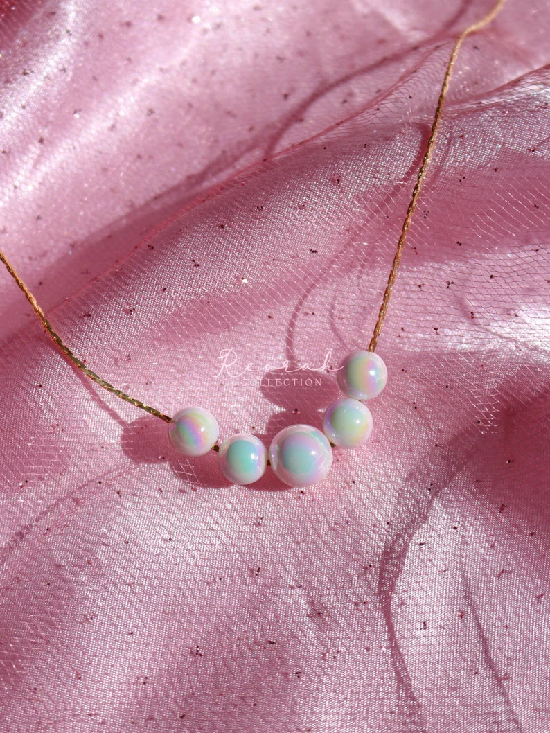 Elina Fairy Mermaid Holographic Pearl Necklace