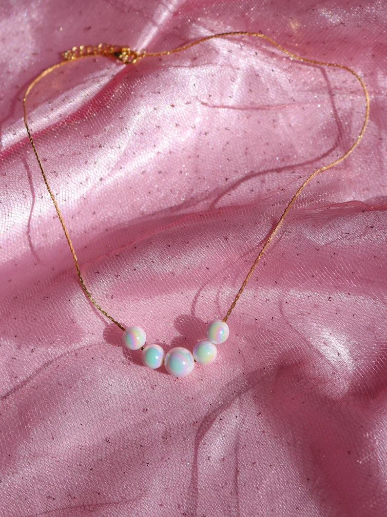 Elina Fairy Mermaid Holographic Pearl Necklace