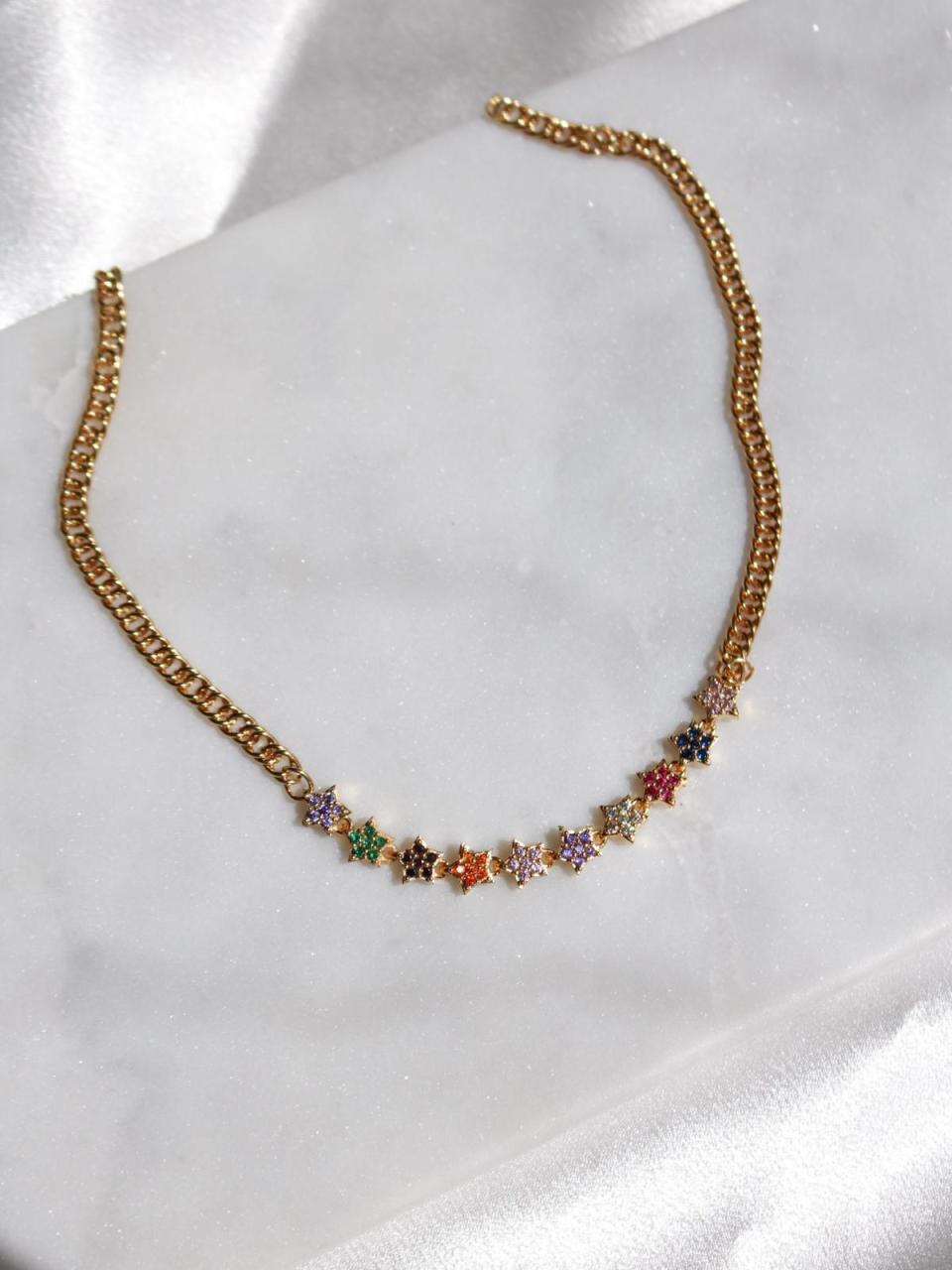 Rainbow Star Choker