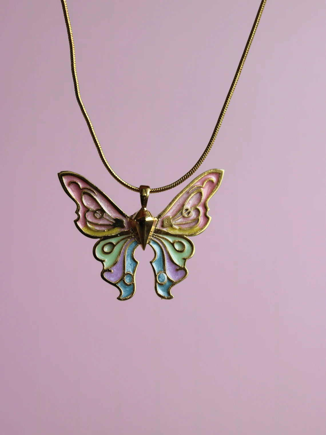 Fairy Elina Butterfly Pastel Necklace, Mermaid Necklace