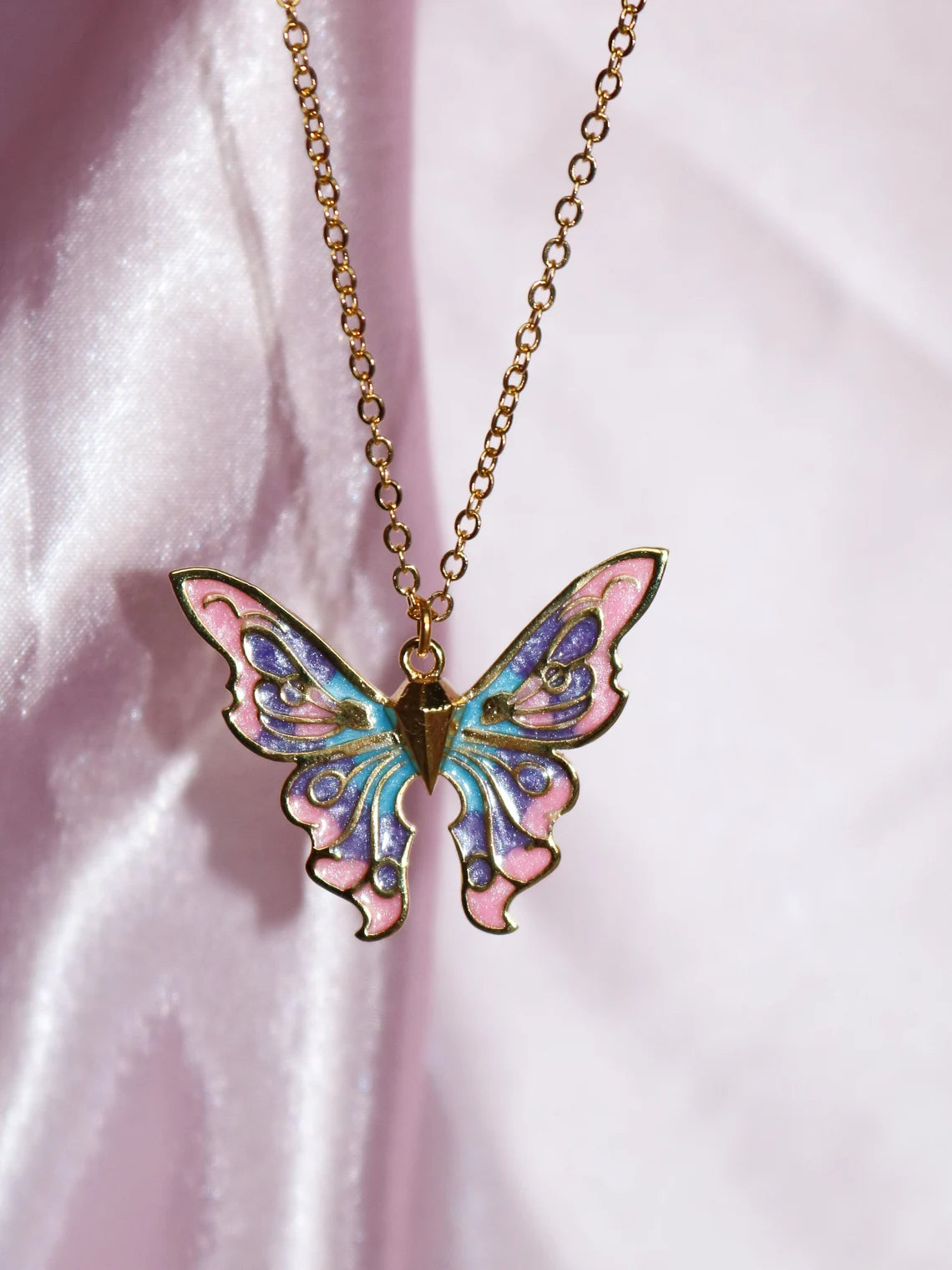 Fairy Elina Minimal Butterfly Necklace, Mermaid Necklace