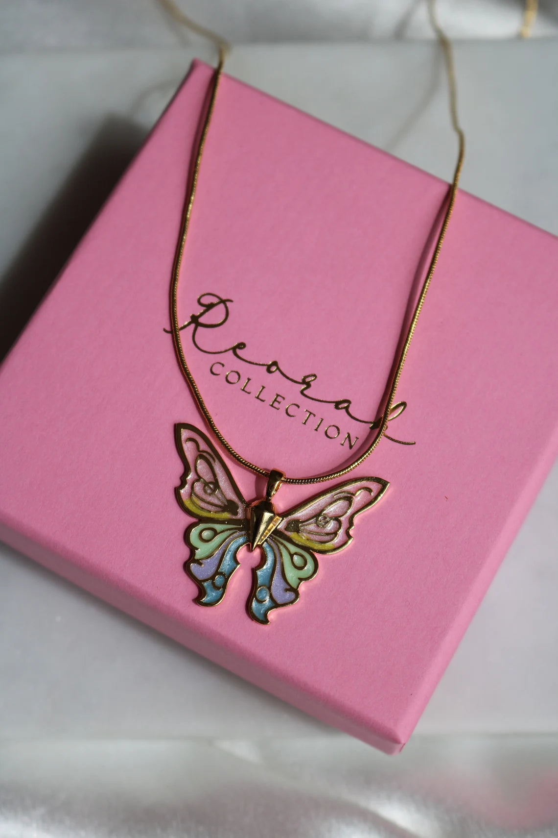 Fairy Elina Butterfly Pastel Necklace, Mermaid Necklace